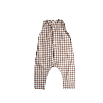 Child Boy and Child Girl Signature Soft Organic Linen Gingham Playsuit