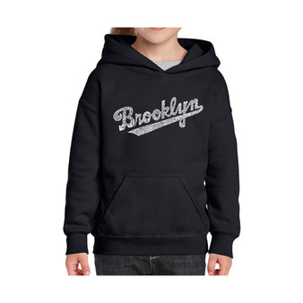 Big Girl's Word Art Hooded Sweatshirt - Brooklyn Neighborhoods