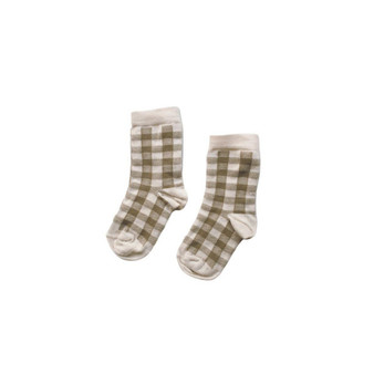 Child Boy and Child Girl Organic Cotton Stretchy Gingham Sock