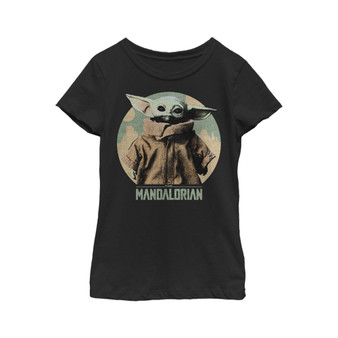 Girl's Star Wars: The Mandalorian Distressed Grogu Logo Child T-Shirt