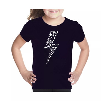 Big Girl's Word Art T-shirt - Lightning Bolt
