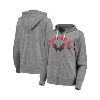 Women's by Alyssa Milano Heathered Gray Washington Capitals Train Camp Full-Zip Jacket