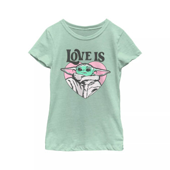 Girl's Star Wars: The Mandalorian Love is Grogu  Child T-Shirt