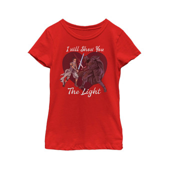 Girl's Star Wars Kylo Ren and Rey I Will Show You the Light  Child T-Shirt