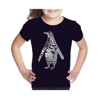 Big Girl's Word Art T-shirt - Penguin