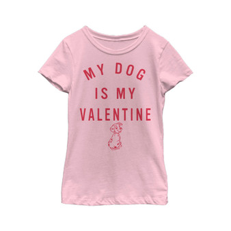 Girl's One Hundred and One Dalmatians My Dog is My Valentine  Child T-Shirt