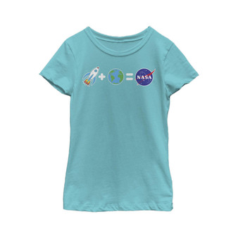 Girl's Emoji Shuttle, Earth, Space Equation Child T-Shirt