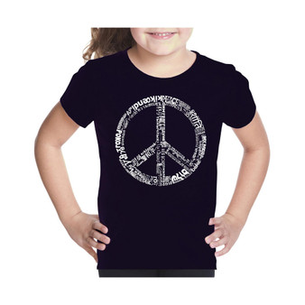 Big Girl's Word Art T-shirt - THE WORD PEACE IN 77 LANGUAGES