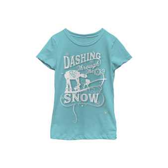 Girl's Star Wars Christmas AT-AT Dashing Snow  Child T-Shirt