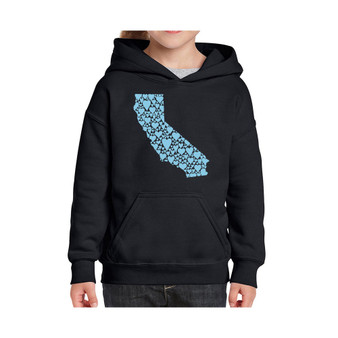 Big Girl's Word Art Hooded Sweatshirt - California Hearts