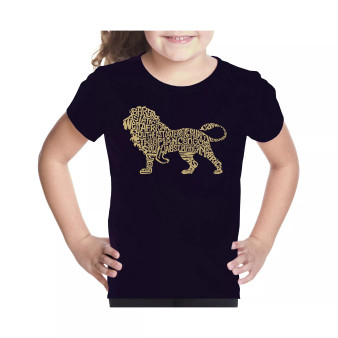 Big Girl's Word Art T-shirt - Lion