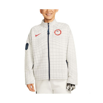 Women's White Team USA Paralympics Media Full-Zip Jacket