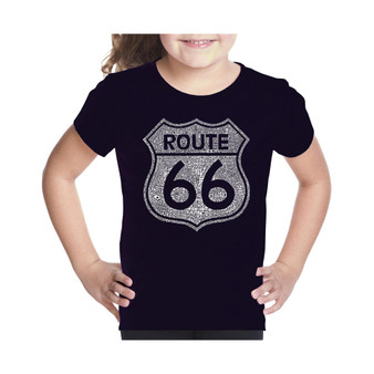 Big Girl's Word Art T-shirt - CITIES ALONG THE LEGENDARY ROUTE 66