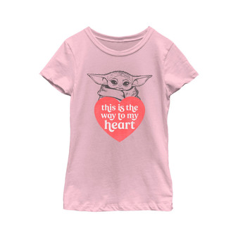 Girl's Star Wars: The Mandalorian Valentine's Day Grogu This is the Way to my Heart  Child T-Shirt
