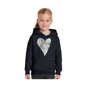 Big Girl's Word Art Hooded Sweatshirt - Lots of Love