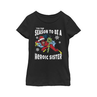 Girl's Christmas Spider-Woman Heroic Sister  Child T-Shirt