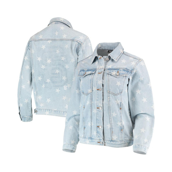 Women's San Francisco Giants Allover Print Button-Up Denim Jacket