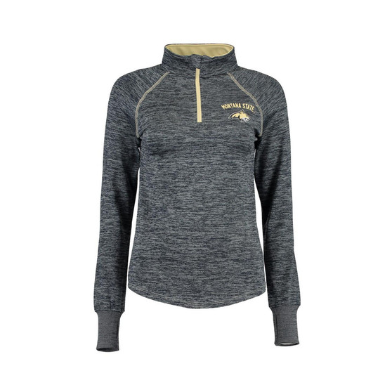 Women's Navy Montana State Bobcats Bikram Quarter-Zip Long Sleeve Jacket