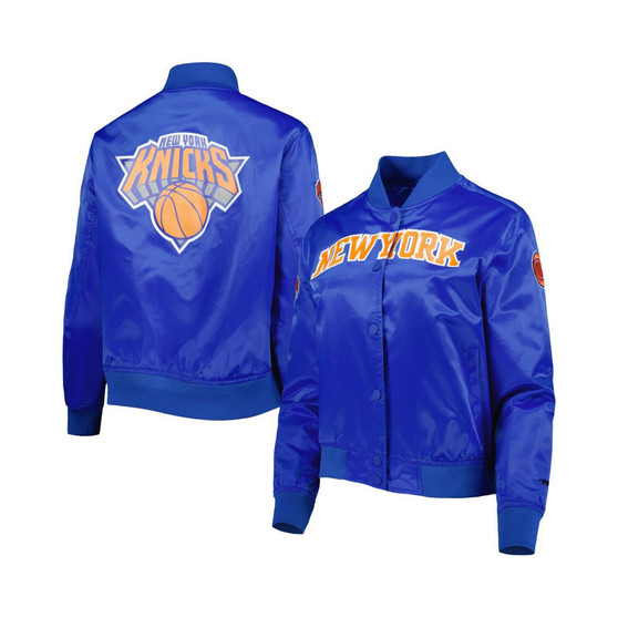 Women's Blue New York Knicks Classics Satin Full-Snap Jacket