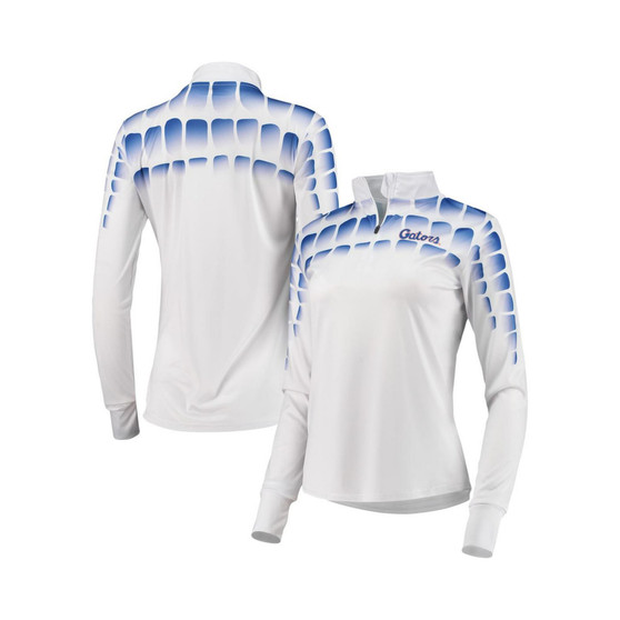 Women's White, Royal Florida Gators 25th Anniversary Gator Skin Quarter-Zip Jacket