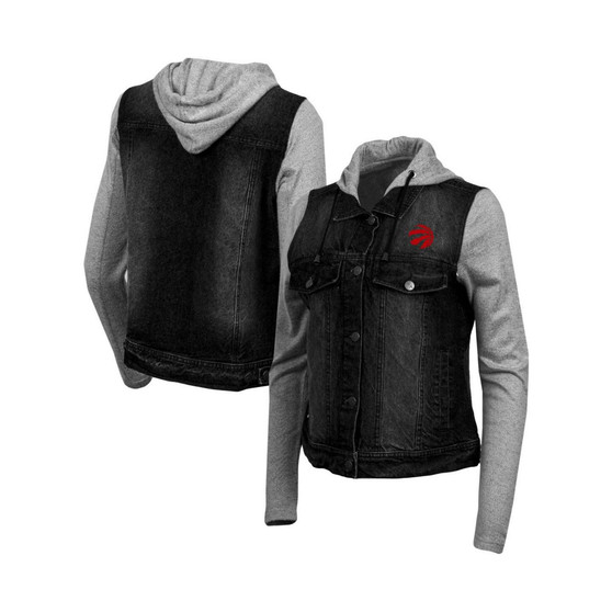 Women's Black Toronto Raptors Swag Jean Bomber Jacket