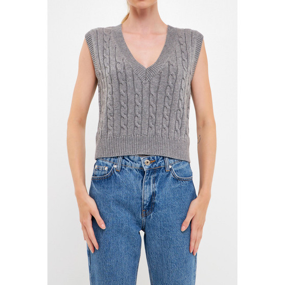Women's Cable Knit Chunky Vest