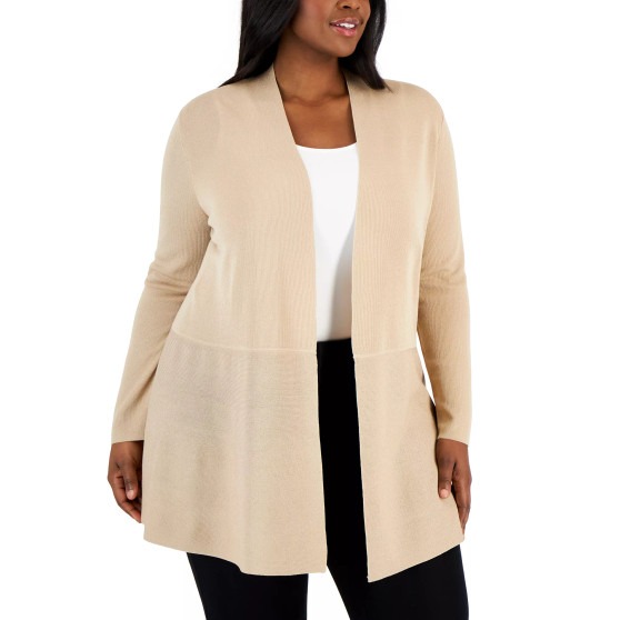 Plus Size Monterey Open-Front Cardigan