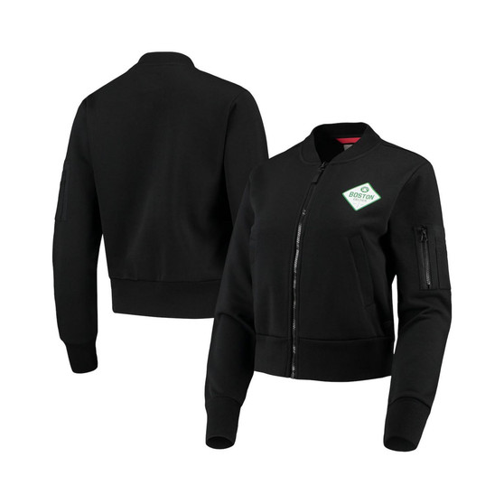 Women's Black Boston Celtics Ice Bomber Full-Zip Jacket