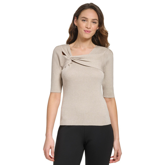 Women's Cutout Twist-Detail Sweater-Knit Top