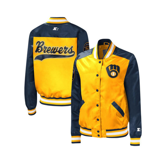 Women's Gold Milwaukee Brewers The Legend Full-Snap Jacket