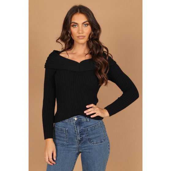 Womens Valerie Off Shoulder Knit Sweater