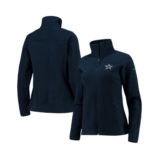 Women's Navy Dallas Cowboys Give And Go Fleece Full-Zip Jacket