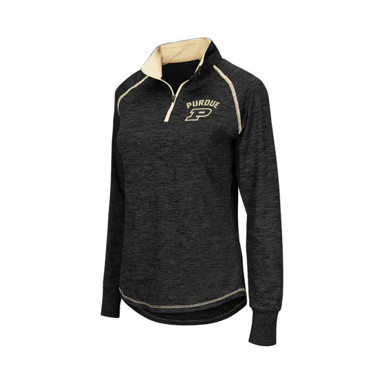 Women's Black Purdue Boilermakers Bikram 1/4 Zip Long Sleeve Jacket