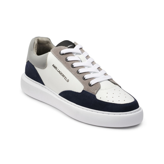 Karl Lagerfeld Men's Suede Leather with Perforated Toe Sneaker