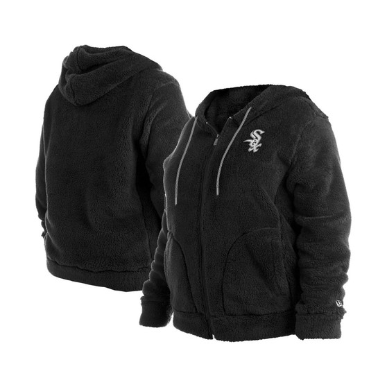 Women's Black Chicago White Sox Plus Size Sherpa Full-Zip Jacket