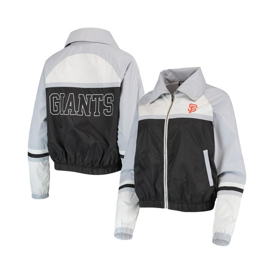 Women's Black San Francisco Giants Colorblock Track Raglan Full-Zip Jacket