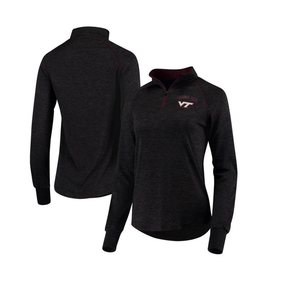 Women's Black Virginia Tech Hokies Bikram 1/4 Zip Long Sleeve Jacket