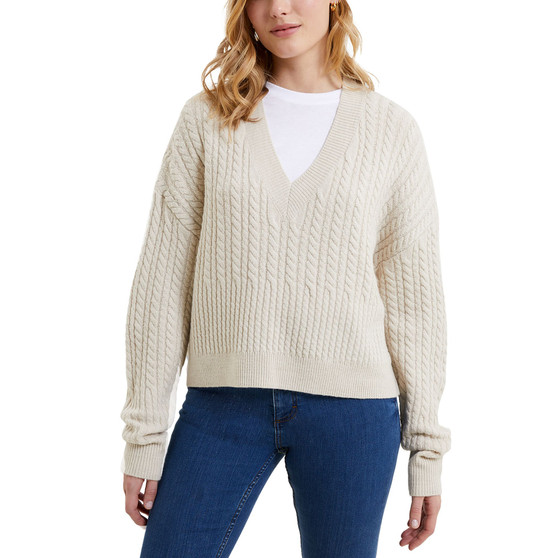Women's Babysoft Cable-Knit V-Neck Sweater