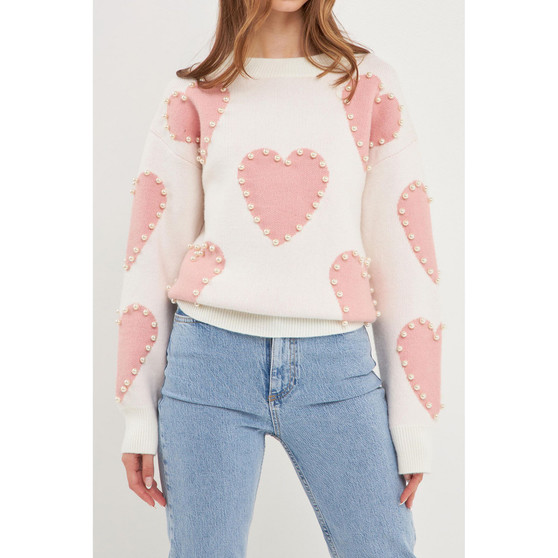 Women's Long-Sleeve Heart Sweater