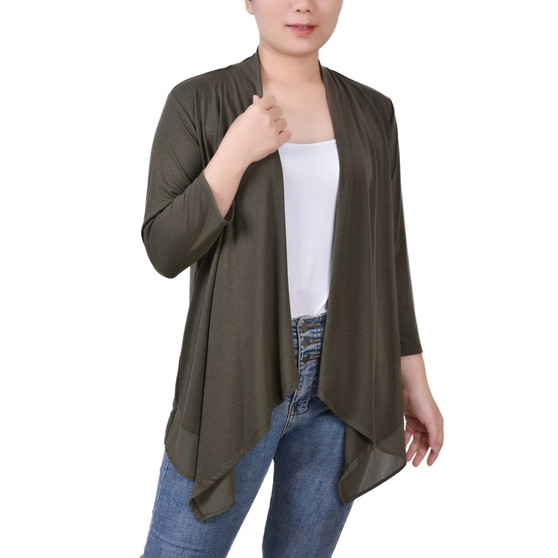 Petite Sharkbite Hem Cardigan