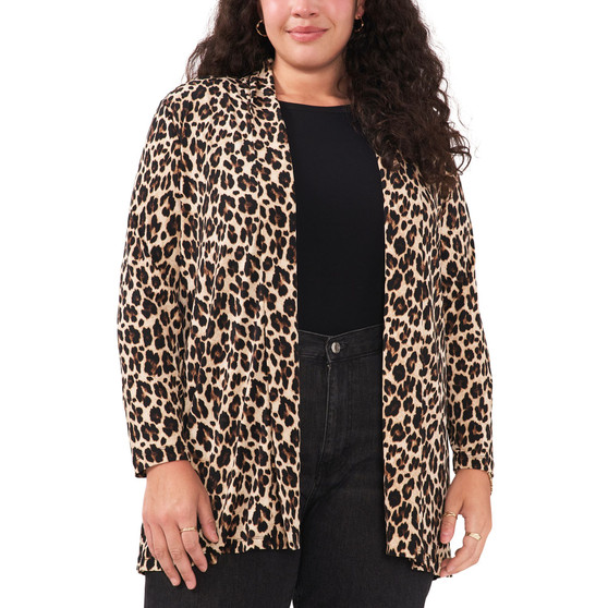 Trendy Plus Size Leopard-Print Cardigan