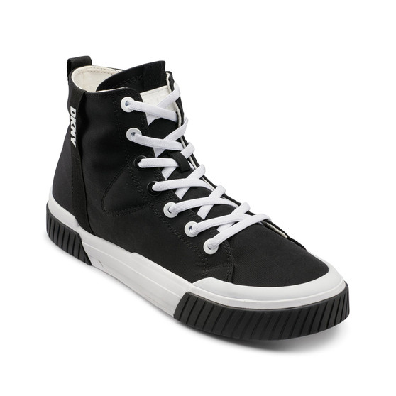Men's Nylon Two Tone Branded Sole Hi Top Sneakers