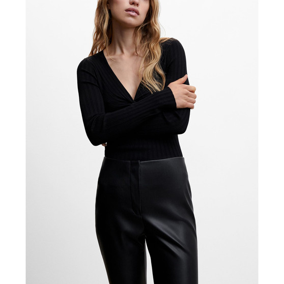 Women's Knotted Ribbed Sweater