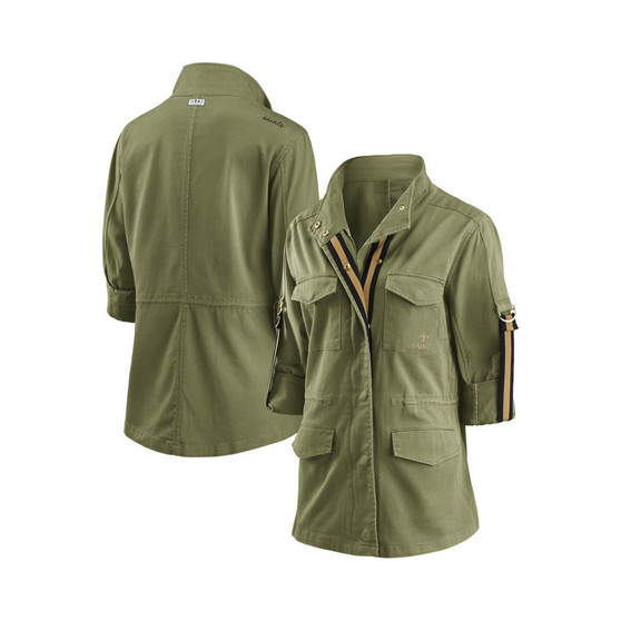 Women's Olive New Orleans Saints Full-Zip Utility Jacket