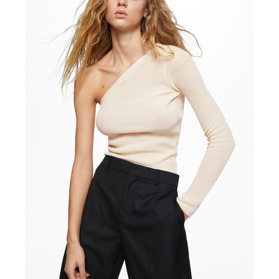 Women's Ribbed Asymmetric Sweater