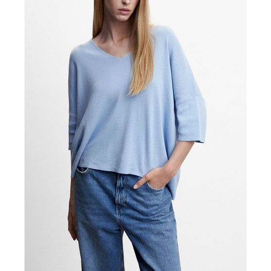 Women's Three-Quarter Sleeves Oversize Sweater