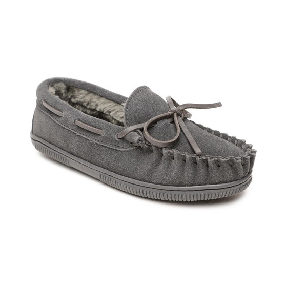 Little Boys Pile Lined Hardsole Moccasin Slippers