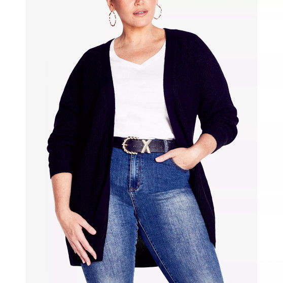 Plus Size Boyfriend Shrug Fit Cardigan Sweater