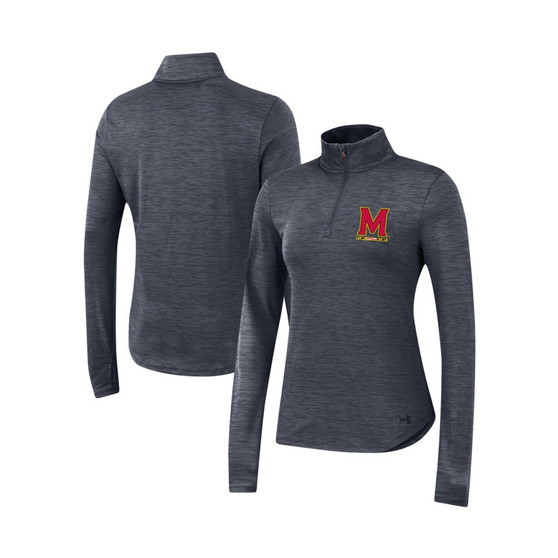 Women's Black Maryland Terrapins Vent Space-Dye Performance Quarter-Zip Jacket