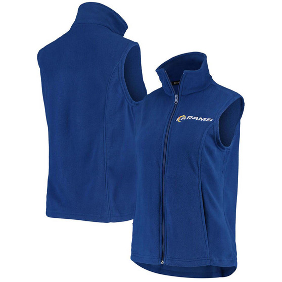 Women's Los Angeles Rams Royal Houston Fleece Full-Zip Vest